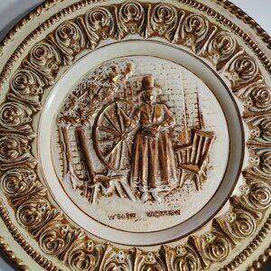 Vintage Peerage Copper Plates Wall Hanging Made in England 12” WELSH WOMAN (2)